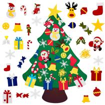 Árvore de Natal de feltro Fayoo DIY com 30 enfeites para crianças de 104 cm