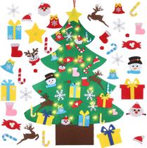 Árvore de Natal de feltro GameExcel 4FT com 36 enfeites e luzes Árvore de Natal de feltro GameExcel 4FT com 36 enfeites e luzes