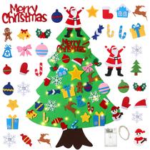 Árvore de Natal de feltro TOBEHIGHER 1,1 m com 35 enfeites para crianças Árvore de Natal de feltro TOBEHIGHER 1,1 m com 35 enfeites para crianças