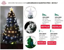 Árvore de Natal de Led e Fibra Óptica 90CM Bivolt quente e frio - Multiart