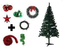 Árvore De Natal Decorada 1,80cm 320 Galhos Com 7 Itens