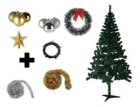 Árvore De Natal Decorada 2,10cm 450 Galhos Com 7 Itens Árvore De Natal Decorada 2,10cm 450 Galhos Com 7 Itens