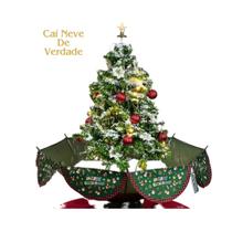 Árvore de Natal Decorada Musical com Efeito Neve e LED, 75cm