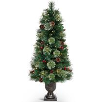 Árvore de Natal Decoway, artificial pré-iluminada de 4 pés com base de vaso dourado