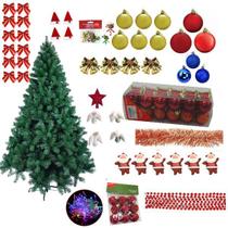 Árvore De Natal Dinamarca 1,50m 345 Galhos Decorada Com 147 Enfeites Pisca 110v