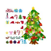 Árvore De Natal DIY Em Feltro Com Luzes Para Decoração De Casa, Ornamento De Natal, Presente De Ano