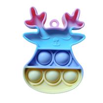 Árvore de Natal Elk Wind Chimes Chaveiro Liberação Stress Dimple Toy Pressure Reliever Board Controller Toy