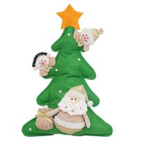 Árvore De Natal Em Tecido 40cm Enfeite Boneco De Neve E Noel