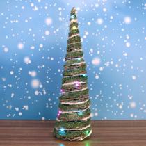 Árvore De Natal Enfeitada 50cm Com Luz De Led Luxo