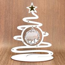 Árvore de Natal Espiral em mdf Branco Bolinha de Acrílico