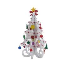Árvore De Natal Estéreo De Madeira Feita À Mão Branca Verde Dourada Decorações E Enfeites Infantis