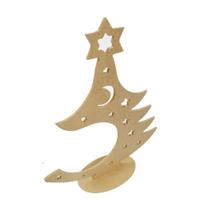 Árvore de Natal Estrela e Lua Madeira Mdf Crua - Tamanho: 35cm X 28,5cm