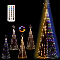 Árvore de Natal externa GOZFLVT 3,7 m com 650 LEDs e controle remoto Árvore de Natal externa GOZFLVT 3,7 m com 650 LEDs e controle remoto