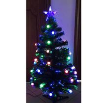 Árvore de Natal Fibra Ótica 38 Leds 90cm Bolinhas Pisca Colorido -Bivolt - Wincy