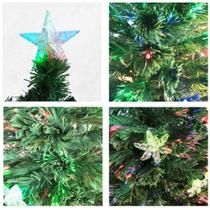 Árvore de Natal Fibra Ótica Bivolt 90cm 12 Leds Com Enfeite - Wincy
