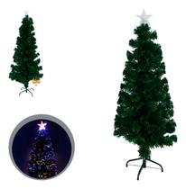 Árvore De Natal Fibra Ótica Led Colorido Com Estrela 1,20m