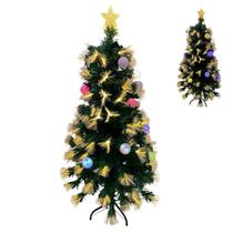 Arvore de Natal Fibra Otica Natalina Iluminaçao LED Completa Topo Estrela Decoraçao Festa Fim de Ano Comercio Loja Casa Condominio Evento Confraterniz