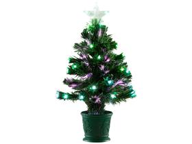 Árvore de Natal Fibra Ótica Verde 60cm com Luzes
