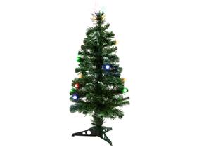 Árvore de Natal Fibra Ótica Verde 90cm com Bolas