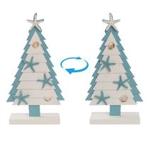 Árvore de Natal flangairy Coastal Wooden Beach com tema de 36 cm