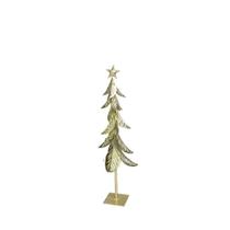 Árvore de Natal Folhas C/ Estrela 50 cm Dourada Metal Enfeite
