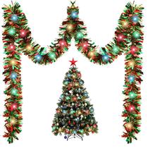 Árvore de Natal Garland Kingdder Prelit Tinsel com luzes 5m