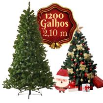 Árvore de Natal Gigante 2,10m 1200 Galhos Cheíssima Volumosa Base de Metal Estável com 50cm
