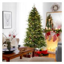 Árvore de Natal Glitzhome Pre-Lit Green Fir 6 pés com 350 LED