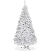 Árvore de Natal GOFLAME 6FT em PVC branco artificial com suporte de metal