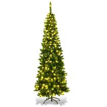 Árvore de Natal GOFLAME, lápis pré-iluminado de 1,4 m com 150 luzes LED