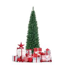 Árvore de Natal GOFLAME Pencil Slim 1,5 m com suporte de metal PVC verde