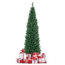 Árvore de Natal GOFLAME Pencil Slim de 1,8m com Suporte de Metal - PVC Verde