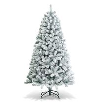Árvore de Natal Goplus 183 cm com Flocos de Neve PVC Suporte Metálico