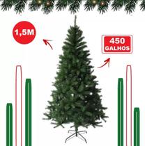 Árvore De Natal Grande luxo Verde 1,50m 450 Galhos Cheia