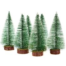 Árvore de Natal Hagao Mini Snow Frost 15 cm de plástico 6 unidades Árvore de Natal Hagao Mini Snow Frost 15 cm de plástico 6 unidades