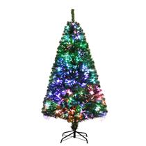 Árvore de Natal HAPPYGRILL de fibra óptica pré-iluminada de 5 pés com 449 pontas Árvore de Natal HAPPYGRILL de fibra óptica pré-iluminada de 5 pés com 449 pontas