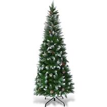 Árvore de Natal HAPPYGRILL, lápis flocado de neve de 6 pés com 630 pontas
