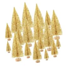 Árvore de Natal HEALLILY Miniature Pine Tree 48 unidades douradas