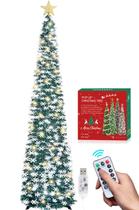 Árvore de Natal HMASYO Pop Up Tinsel de 6 pés com 100 luzes LED Árvore de Natal HMASYO Pop Up Tinsel de 6 pés com 100 luzes LED