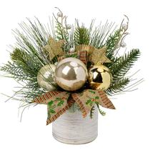 Árvore de Natal Hollyone Small 25cm artificial com enfeites