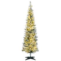 Árvore de Natal HOMCOM pré-iluminada Slim Noble Fir de 5 pés com 110 LED