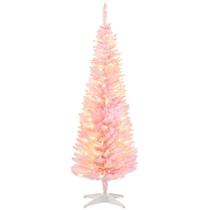 Árvore de Natal HOMCOM pré-iluminada Slim Noble Fir de 5 pés com 110 LED