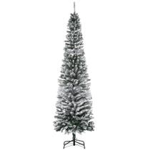 Árvore de Natal HOMCOM Snow-Flocked 2,3 m com 738 pontas verdes