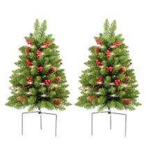 Árvore de Natal HomeKaren Pré-iluminada de 76cm - 2 Conjuntos para Caminho e Varanda com LEDs