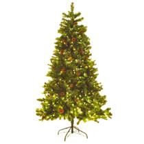 Árvore de Natal Iluminada Com Pinhas 180cm 850 Galhos 550 Leds Bivolt Gancho Automático - Fartex