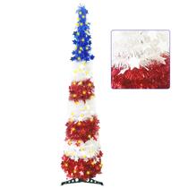 Árvore de Natal KOLODOGO de 1,5m (5 pés) - Vermelho, Branco e Azul