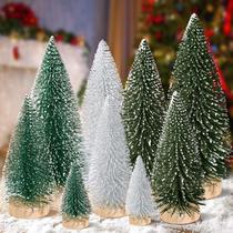 Árvore de Natal KPX Mini Desktop 9 unidades com base de madeira de 10-25 cm Árvore de Natal KPX Mini Desktop 9 unidades com base de madeira de 10-25 cm