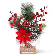 Árvore de Natal KPX Tabletop Artificial Mini com enfeites Árvore de Natal KPX Tabletop Artificial Mini com enfeites