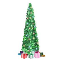 Árvore de Natal Kungfuking de 5 pés com 90 luzes LED e verde lantejoulas