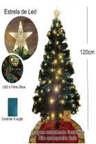 Árvore de Natal LED Amarelo/Morno Fibra Ótica 120Cm Bivolt